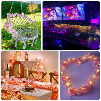 AliKopy 20 LED Cherry Blossom Fairy String Lights - Battery Operated,