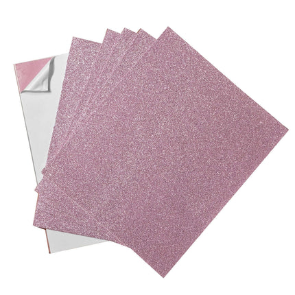 AliKopy 10 Pack Pink Self-Adhesive Glitter Foam Sheets - 12"x10
