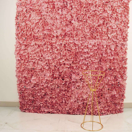 AliKopy 11 Sq Ft Dusty Rose UV Protected Hydrangea Wall Mat - 4 Panels