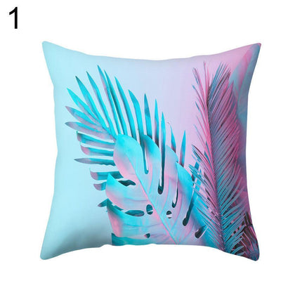Elegant Pink Leaf Plant Decorative Pillow Cover - Chic Home Accent