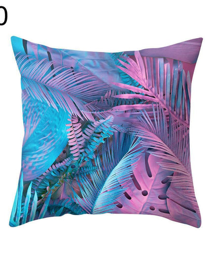 Elegant Pink Leaf Plant Decorative Pillow Cover - Chic Home Accent
