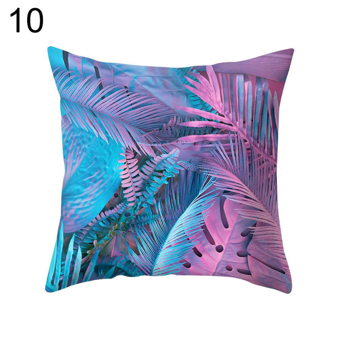 Pink Leaf Plant Decorative Pillow Cover - Home Accent Piece