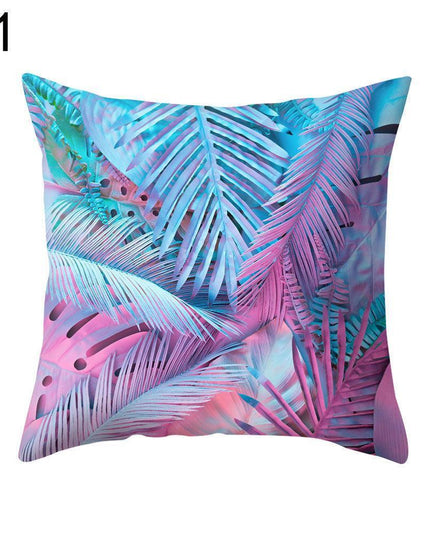 Elegant Pink Leaf Plant Decorative Pillow Cover - Chic Home Accent