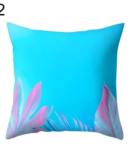 Elegant Pink Leaf Plant Decorative Pillow Cover - Chic Home Accent