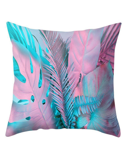 Elegant Pink Leaf Plant Decorative Pillow Cover - Chic Home Accent