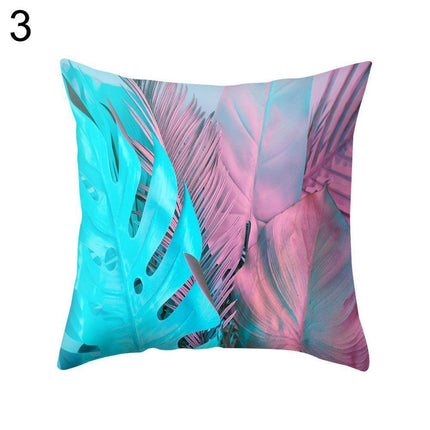 Elegant Pink Leaf Plant Decorative Pillow Cover - Chic Home Accent