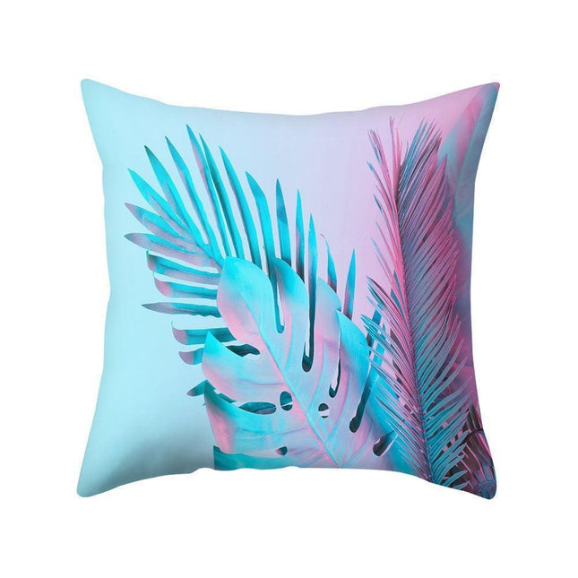 Elegant Pink Leaf Plant Decorative Pillow Cover - Chic Home Accent