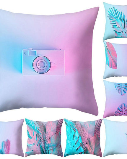 Elegant Pink Leaf Plant Decorative Pillow Cover - Chic Home Accent