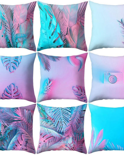 Elegant Pink Leaf Plant Decorative Pillow Cover - Chic Home Accent
