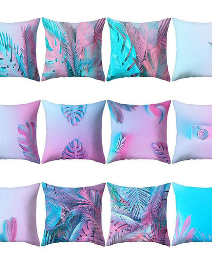 Elegant Pink Leaf Plant Decorative Pillow Cover - Chic Home Accent
