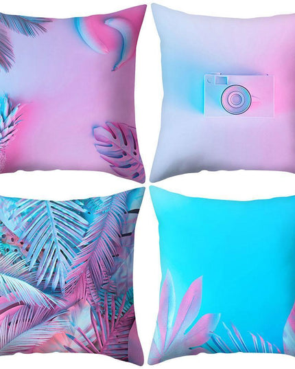 Elegant Pink Leaf Plant Decorative Pillow Cover - Chic Home Accent