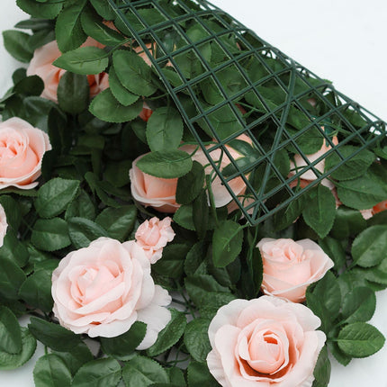 AliKopy 4 Pack Blush Silk Rose Flower Wall Panel, Easy Install, 12 Sq