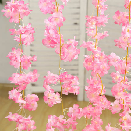 AliKopy 5 Pack Pink Silk Cherry Blossom Garland - 6ft Hanging Vines