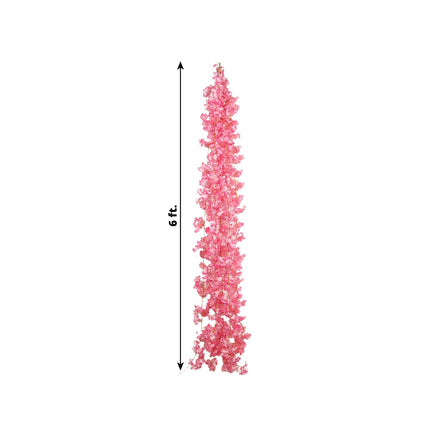 AliKopy 5 Pack Pink Silk Cherry Blossom Garland - 6ft Hanging Vines