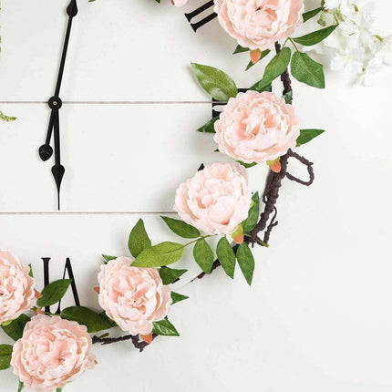 AliKopy 6ft Blush Silk Peony Garland - Faux Vine, Elegant Decor