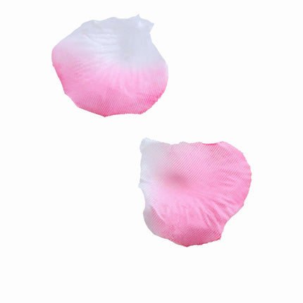 AliKopy 500-Pack Silk Rose Petals - White Pink Round Design, Table Dec