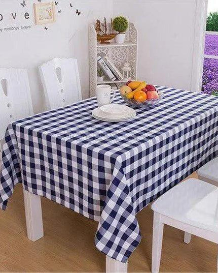 Elegant Plaid Polyester Table Cover - Transform Your Dining Table