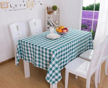 Elegant Plaid Polyester Table Cover - Transform Your Dining Table