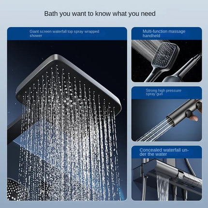 Aurora Smart Ambient Light Shower Set – Digital Display, High-