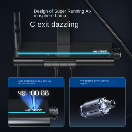 Aurora Smart Ambient Light Shower Set – Digital Display, High-