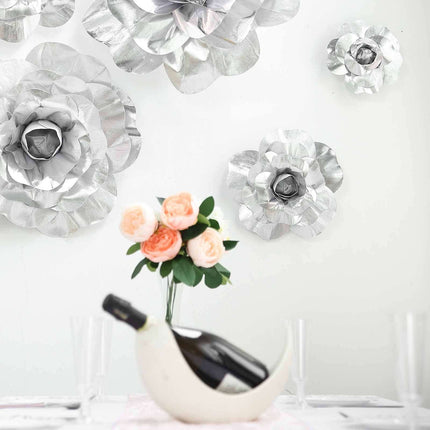 AliKopy 2 Pack 24" Large Silver Real Touch Foam DIY Craft Roses