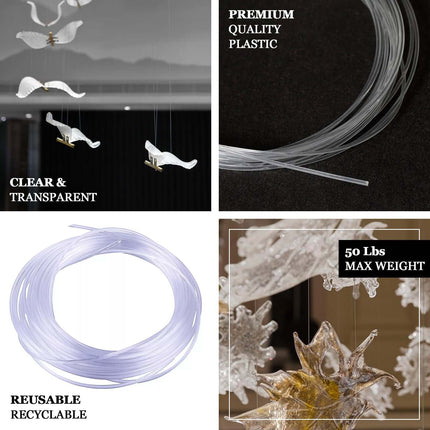 AliKopy 9ft Clear Plastic Craft Wire - Durable, Invisible Hanging Wire