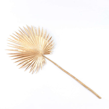 AliKopy 2-Pack Metallic Gold Palm Leaf Stems - 34" Faux Plant Decor