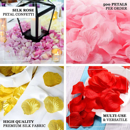 AliKopy 500-Pack Burgundy Silk Rose Petals - Round Decorative Confetti