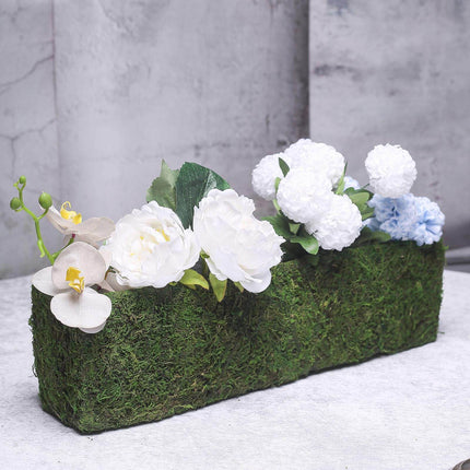 AliKopy 23" Rustic Metal Planter Box with Inner Lining & Green Moss