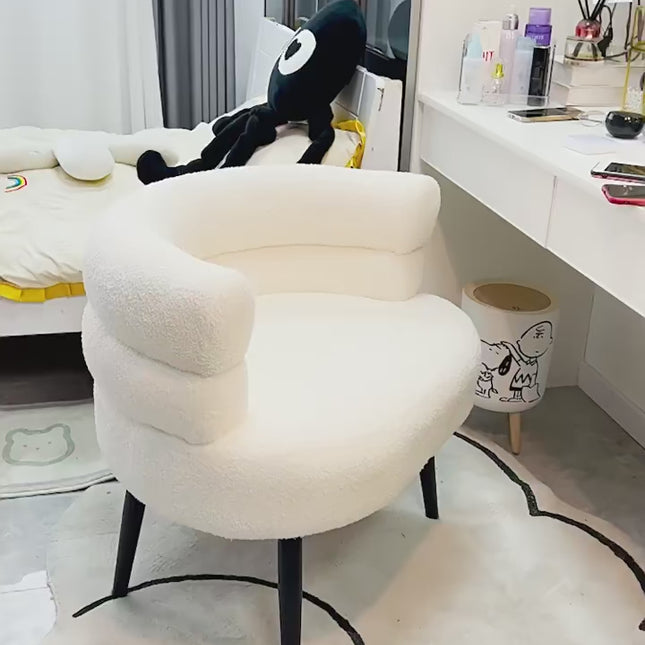 Chic Scandinavian Lounge Chair - Perfect for Makeup, Study, and Relaxation for Young Women and Students