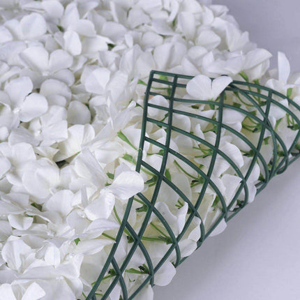AliKopy 11 Sq Ft White UV Protected Hydrangea Flower Wall Mat - 4 Pane