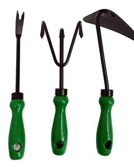 Essential 3-Piece Gardening Toolkit: Hoe, Weeder, and Rake for Garden Mastery