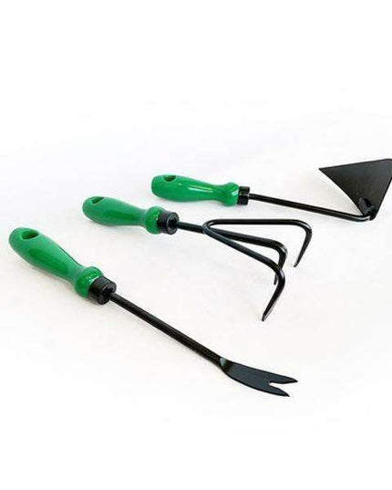 Essential 3-Piece Gardening Toolkit: Hoe, Weeder, and Rake for Garden Mastery