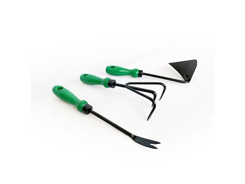 Gardener's Essential Trio: Premium 3-Piece Gardening Tool Set for Soil Tilling, Weeding, & Raking