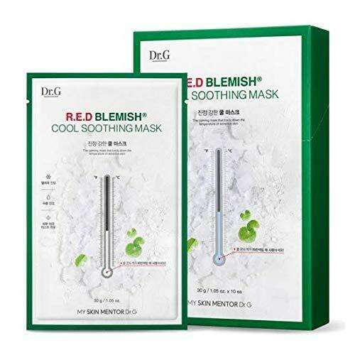 Soothing Red Blemish Cooling Mask by Dr.G R.E.D: Instant Skin Heat Relief - 10 Sheets x 30g