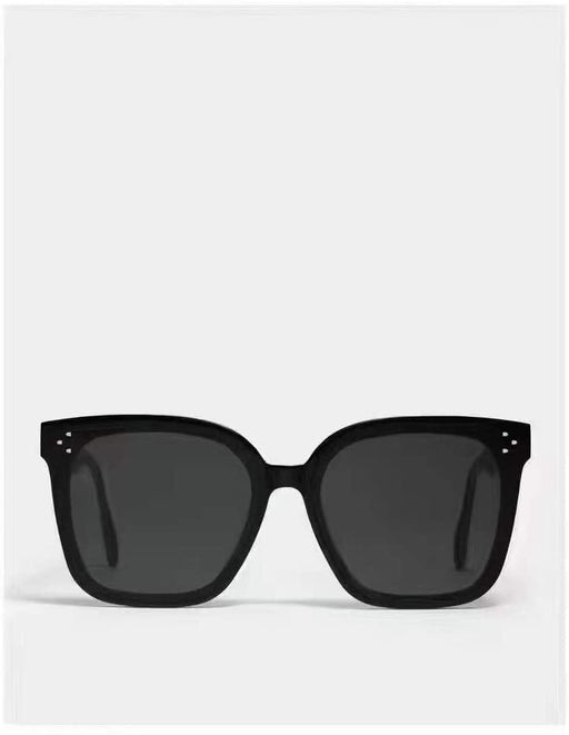 Chic Black Square Sunglasses with Elegant Rose Gold Details and Full UV Protection