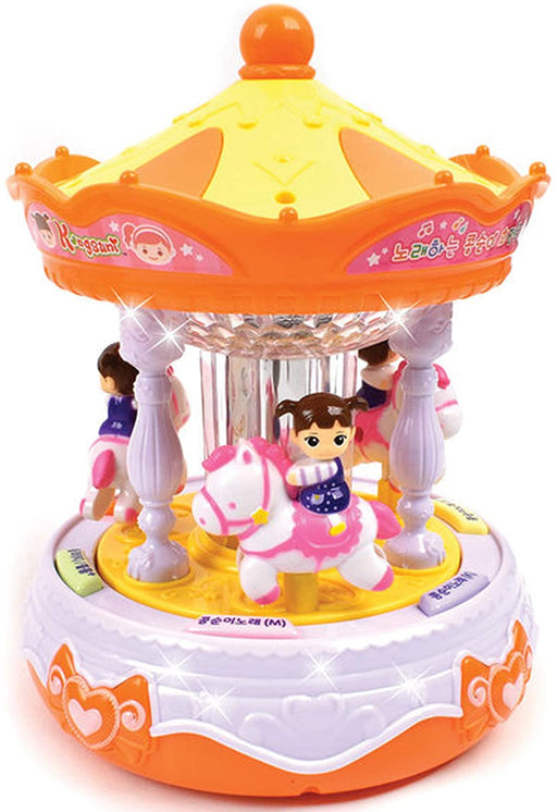 KONGSUNI Merry-Go-Round Toy, Spinning Toy Korean/English Melodies & Fairy Tales for Girls Toy Birthday Holiday Carousel Decoration