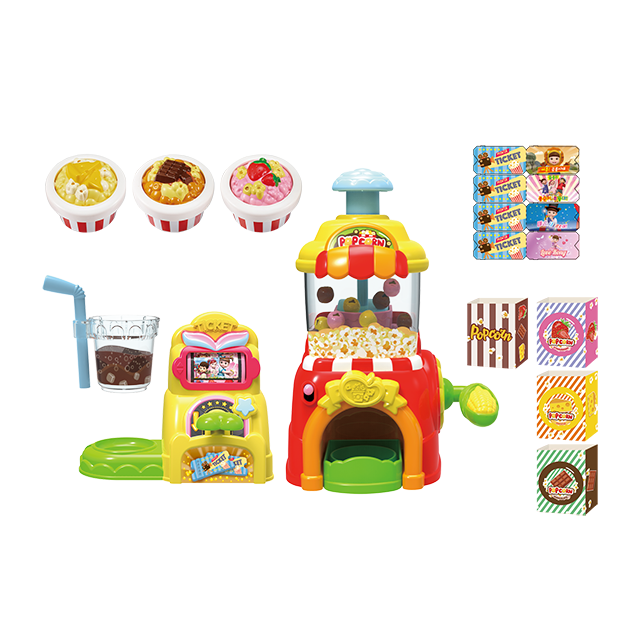 Kongsuni Popcorn Shop Playset - Interactive Korean Pretend Play Toy Kit