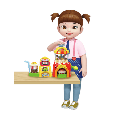 Kongsuni Interactive Popcorn Shop Playset - Creative Pretend Play Toy for Kids