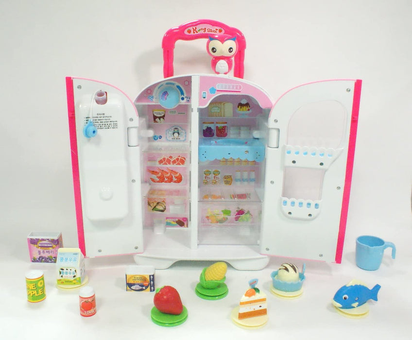 Kongsuni Interactive Refrigerator Playset with Realistic Food Features