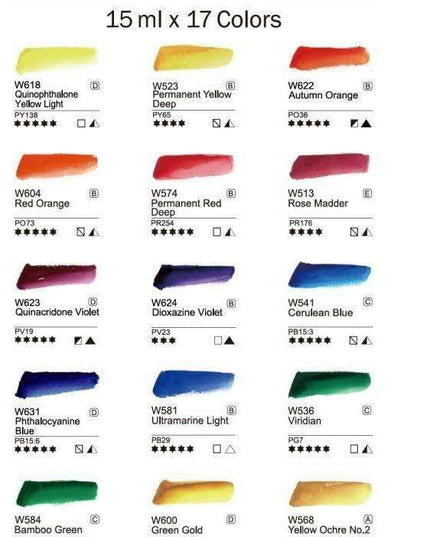 17-Color Professional Watercolor Paint Set - Pure Pigments in 15 ml Tubes for Every Artist