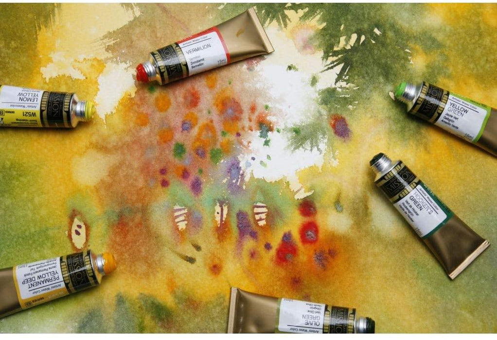 17-Color Professional Watercolor Paint Set - Pure Pigments in 15 ml Tubes for Every Artist