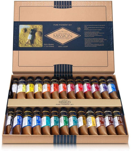 Mission Gold Professional Watercolour Set - 24 Colors with Extra-Fine Pigments
