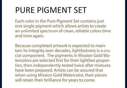 Mijello Mission Gold Class Pure Pigment Watercolor Set - 34 Vibrant Colors in 15ml Tubes