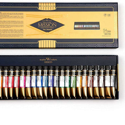Mijello Mission Gold 24-Color Watercolor Set - Elevate Your Art with Premium Vibrant Pigments