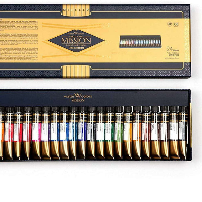 Mijello Mission Gold 24-Color Watercolor Set - Elevate Your Art with Premium Vibrant Pigments