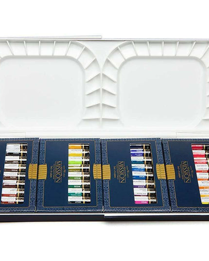 Mijello Mission Gold 36-Color Watercolor Paint Set - Complete Artist Essentials with Mixing Palette