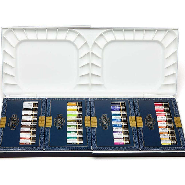 Mijello Mission Gold 36-Color Watercolor Paint Set - Complete Artist Essentials with Mixing Palette