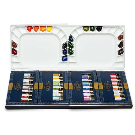 Mijello Mission Gold 36-Color Watercolor Paint Set - Complete Artist Essentials with Mixing Palette