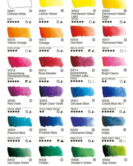 Mijello Mission Gold 36-Color Watercolor Paint Set - Complete Artist Essentials with Mixing Palette